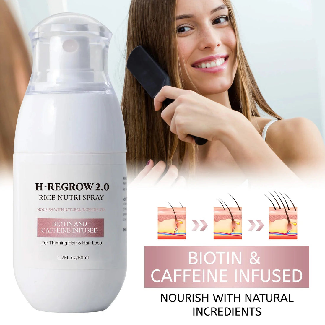 Hair Spray Rice Water Strong Hair Follicle Root Thick Loss Prevention Nourishing Soften Hair Helper Care Spray For Thinning Hair Halalzen