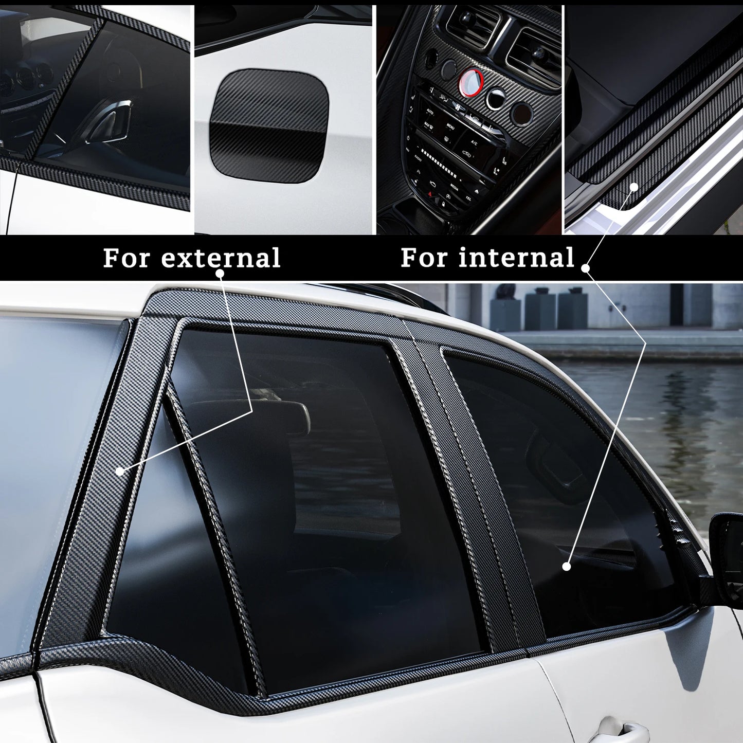 Carbon Fiber Vinyl Car Body Wrap Matte Accessories Glossy Black Sticker 3D 4D 5D 6D Auto Foil Cover Motorcycle Decoration Film