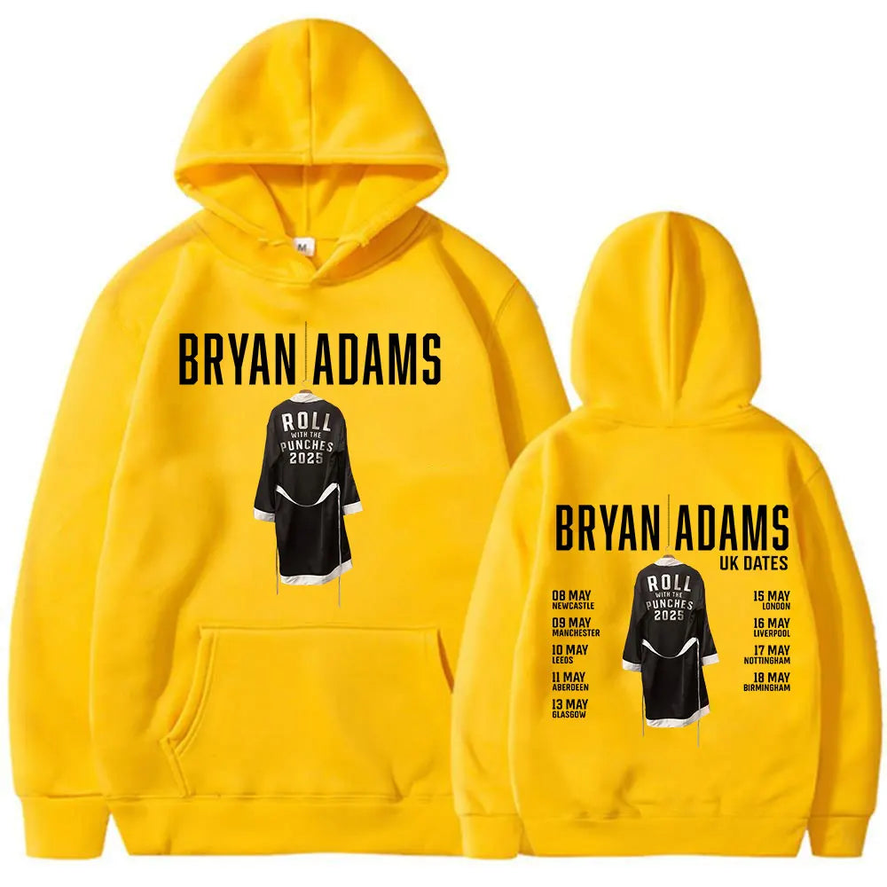 BRYAN ADAMS ROLL WITH THE PUNCHES TOUR 2025 Hoodies Men's Women Clothing Fashion Hip Hop Sweatshirts Oversized Pullovers Hoodie