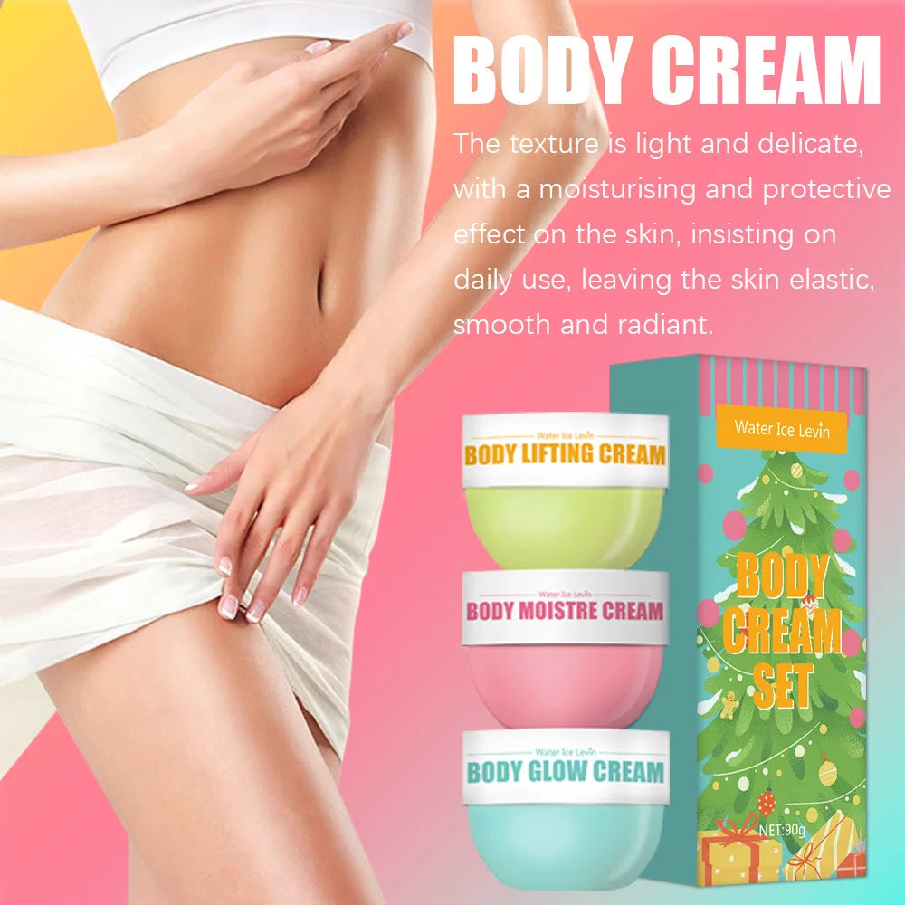 New 3-piece skin care set, body glow cream, firming body cream, body moisturizer for firming and lifting body skin
