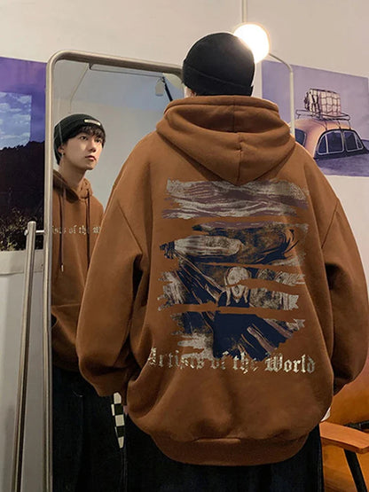 Autumn Goth Graphic Print Hooded Sweatshirts For Men Oversized Y2K Streetwear Hoodies New In Harajuku Fashion Pullover Hoodie