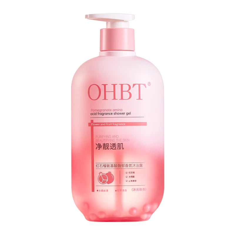 OHBT 500ml Pomegranate Salicylic Acid Shower Gel, Gentle Cleansing Nourish Body Wash, Fragrance Moisturizing Bath Lotion Gel Halalzen