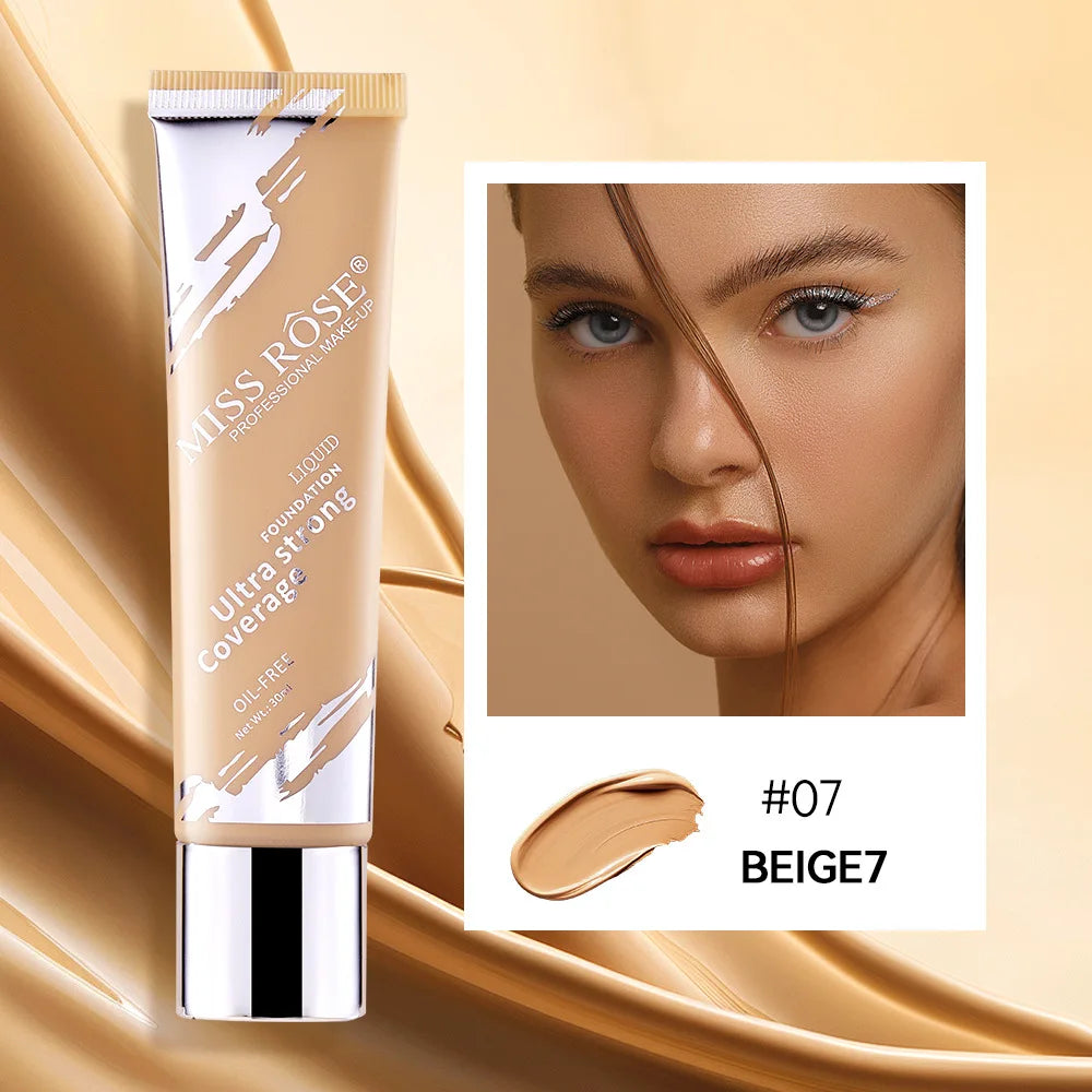 Oil‑control LongLasting Foundation Cream Natural Buildable Coverage Concealer Makeup Base Sweat Proof Non‑fading Facial Cosmetic