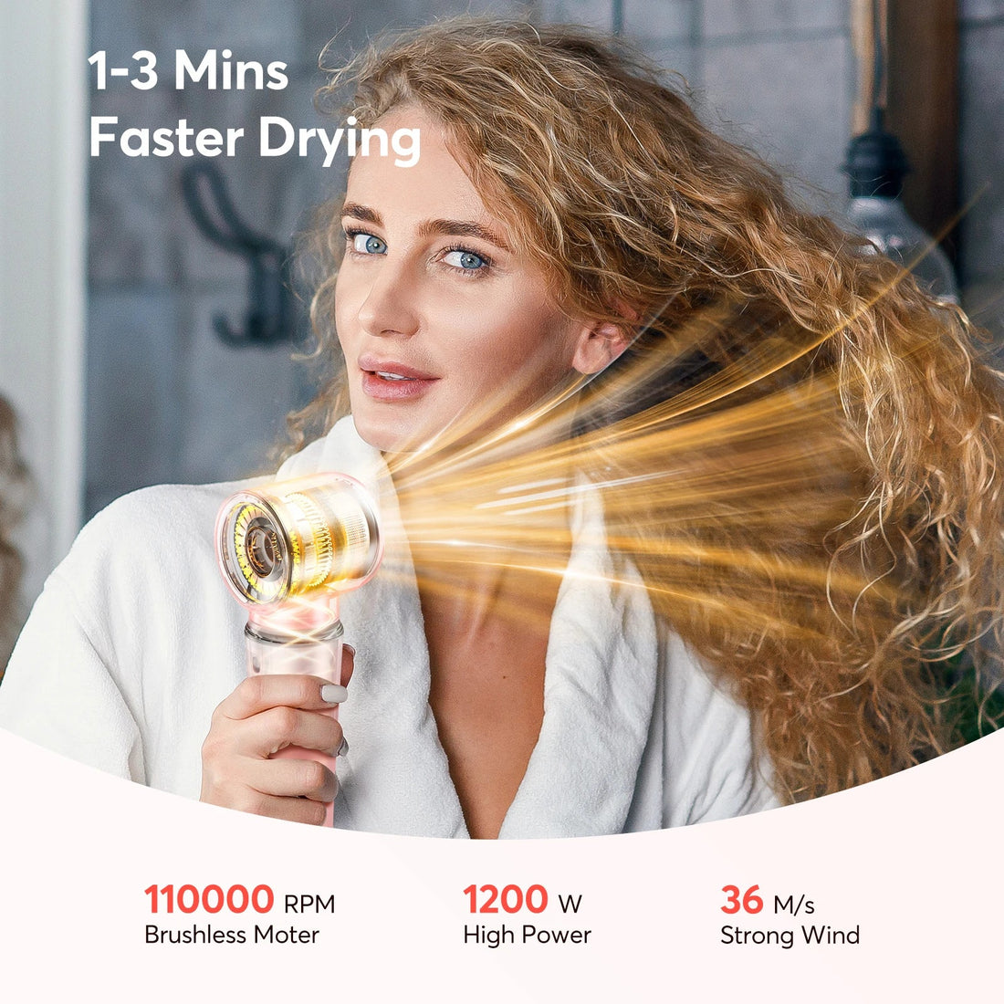 Bopcal 5 In 1 Hair Dryer Hot Air Comb Electric Hair Curling Iron 1200W High Speed Blower Multifunctional Styling Tools Hairdryer Halalzen
