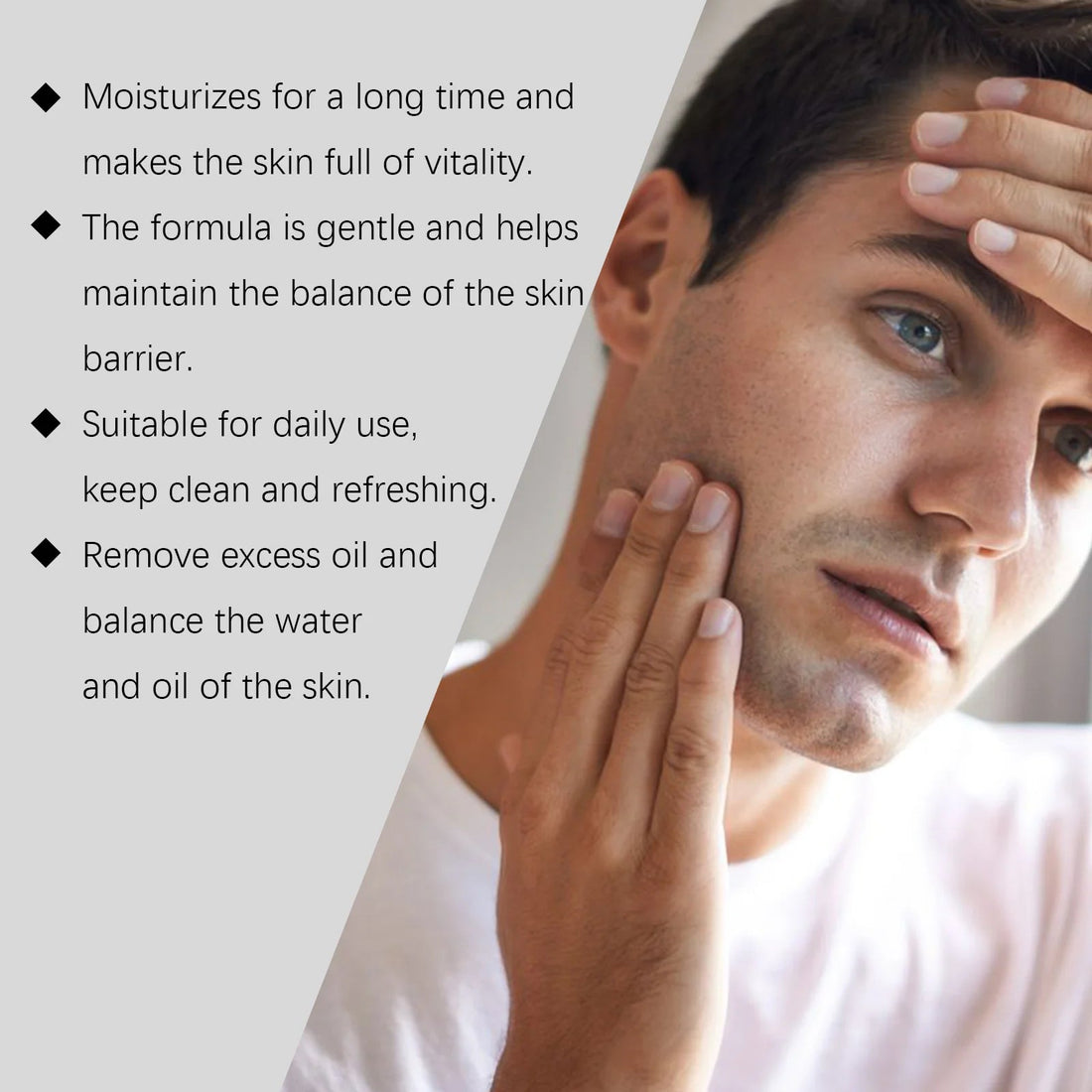 Gentle Hydrating Facial Cleanser Oil Control & Non-Tightening Improve Rough Dry Moisturizing Foam Wash Man Skin Care  Freshing Halalzen