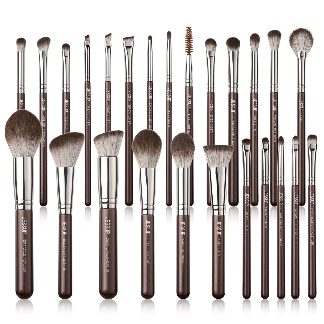 Jessup Makeup Brushes 15-25pcs Make Up Brush Set Professional Natural Synthetic Foundation Powder Contour Blending Eyeshadow