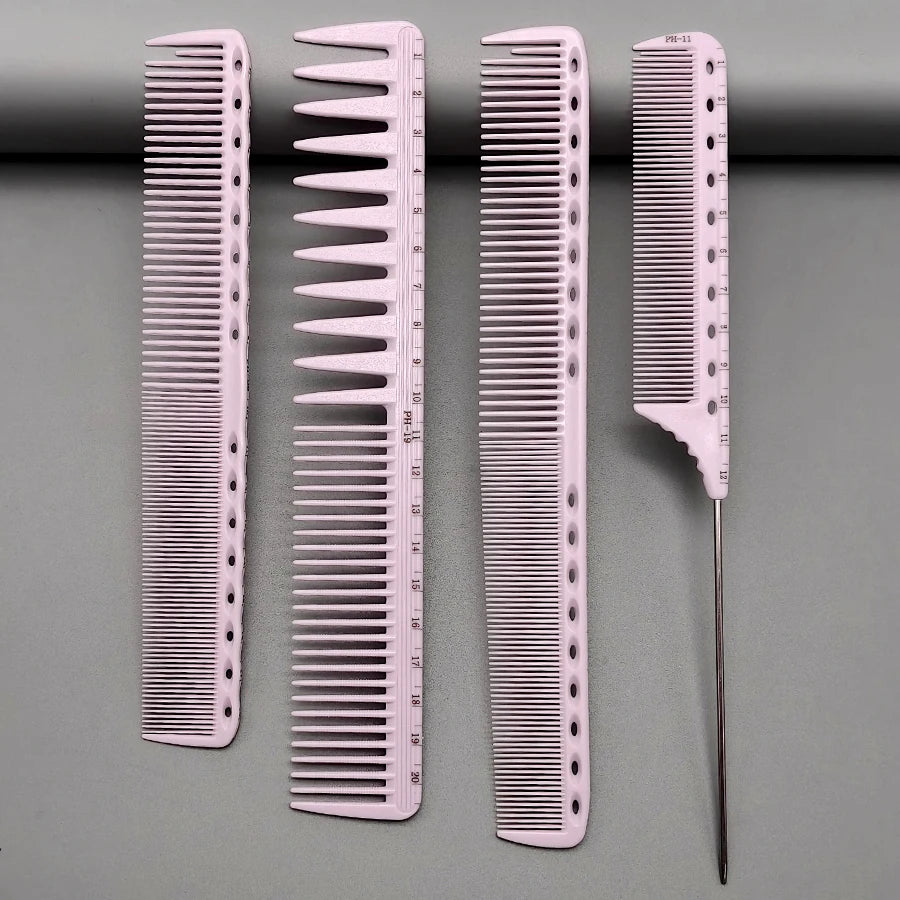 4Pcs Graduated Combs, Combs with Measuring Scales, Can Precisely Cut Hair, a Must-Have Hair Cutting Comb Set for Salon Stylists, and a Hair Styling Comb Set for Home Use