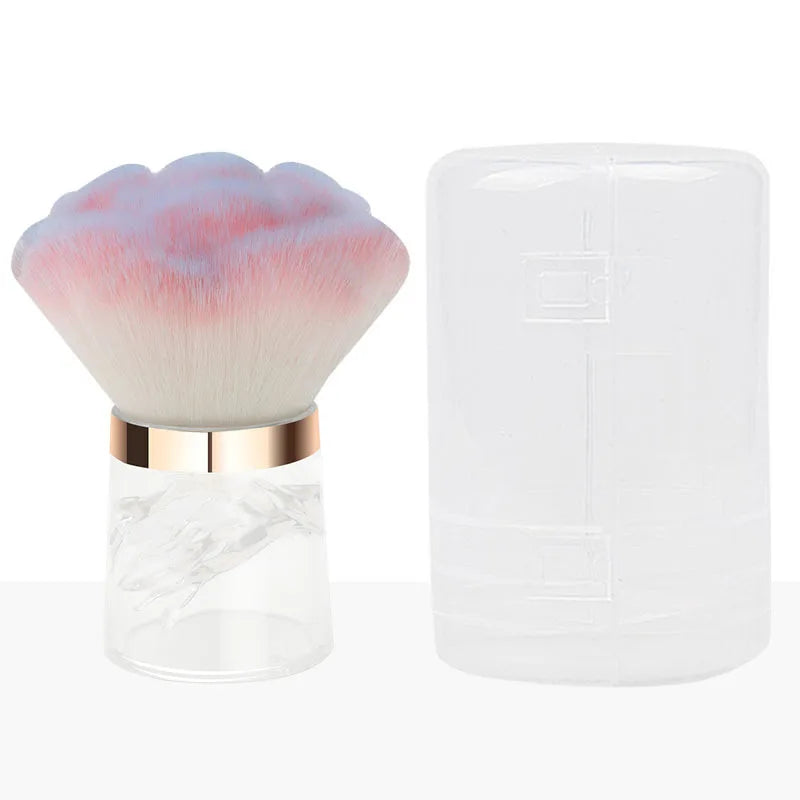 New fashion pink hair nail Dust Brush Portable blush Powder Brush Advanced Beauty tool makeup brush Halalzen