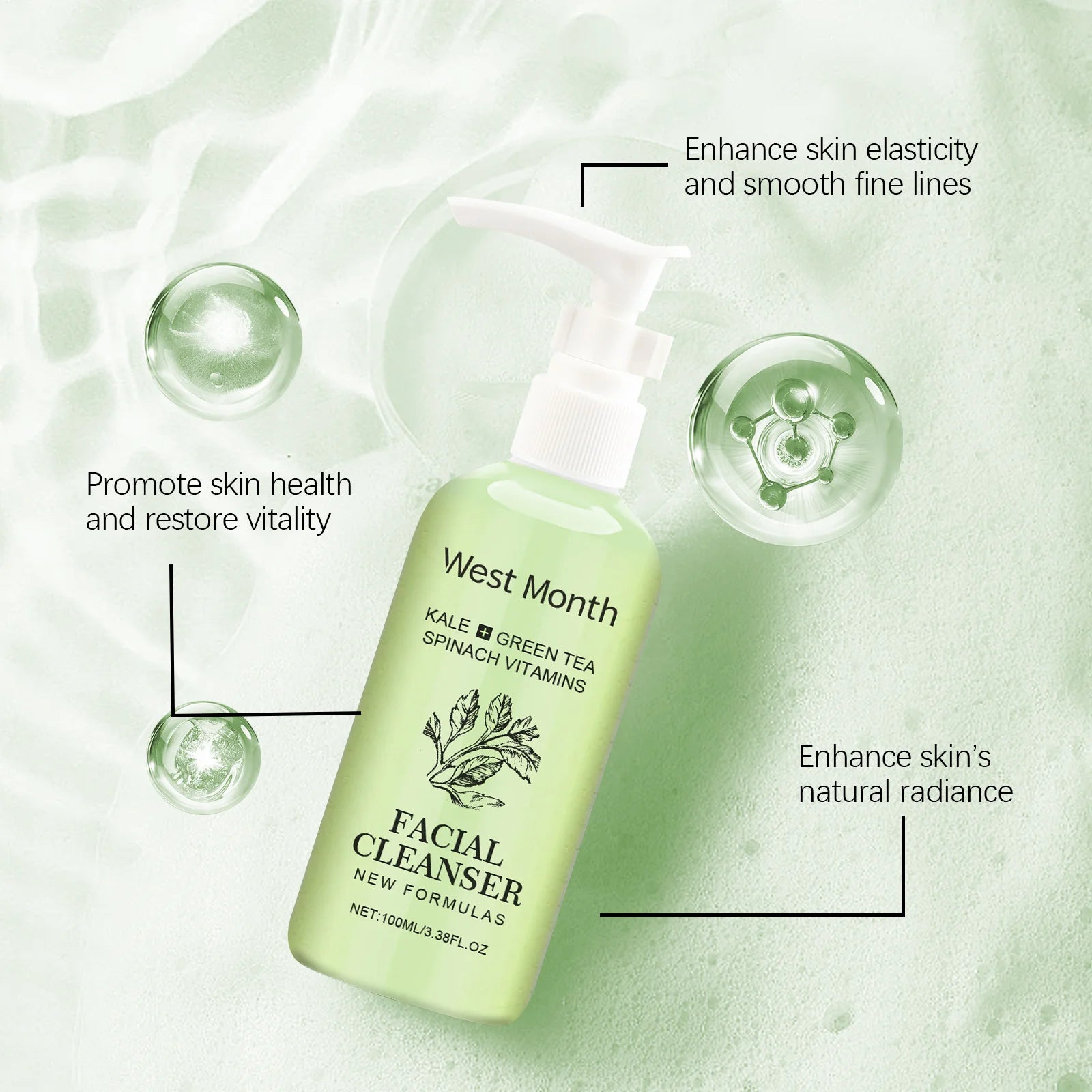 Moisturizing Face Wash Gentle Cleansing Oil Control Soothing Rejuvenation Brightening Blackhead Removal Rich Foam Face Cleanser Halalzen