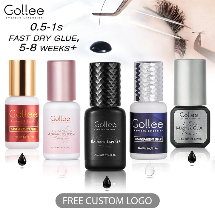 Gollee 0.5s Fast Dry Lash Adhesive Long Lasting 6-8 weeks Eyelashes Glue for Eyelash Extensions No Irritation Glue Makeup tools Halalzen