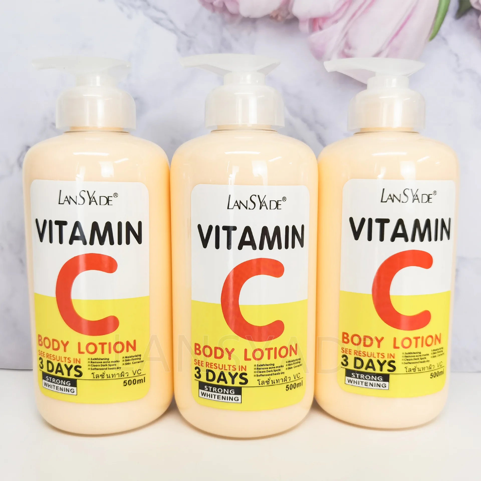 500ml AHA VC Skin Relief Intense Body Cream Hydroxy Acids Vitamin C&E Moisturizing Lightening Lotion Skin Care Remove Acne Marks