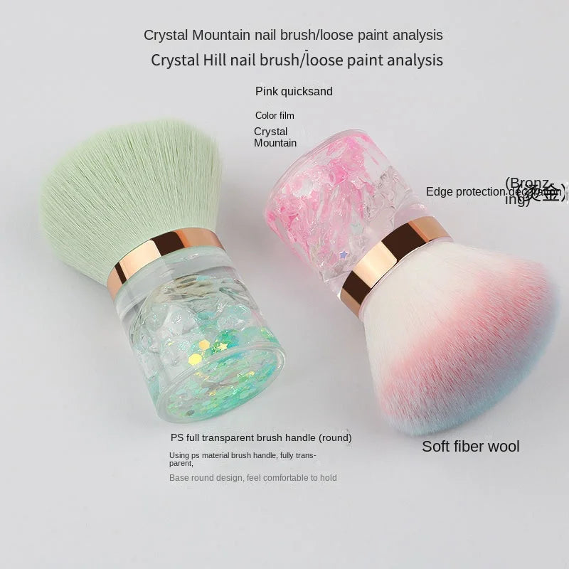 New fashion pink hair nail Dust Brush Portable blush Powder Brush Advanced Beauty tool makeup brush Halalzen