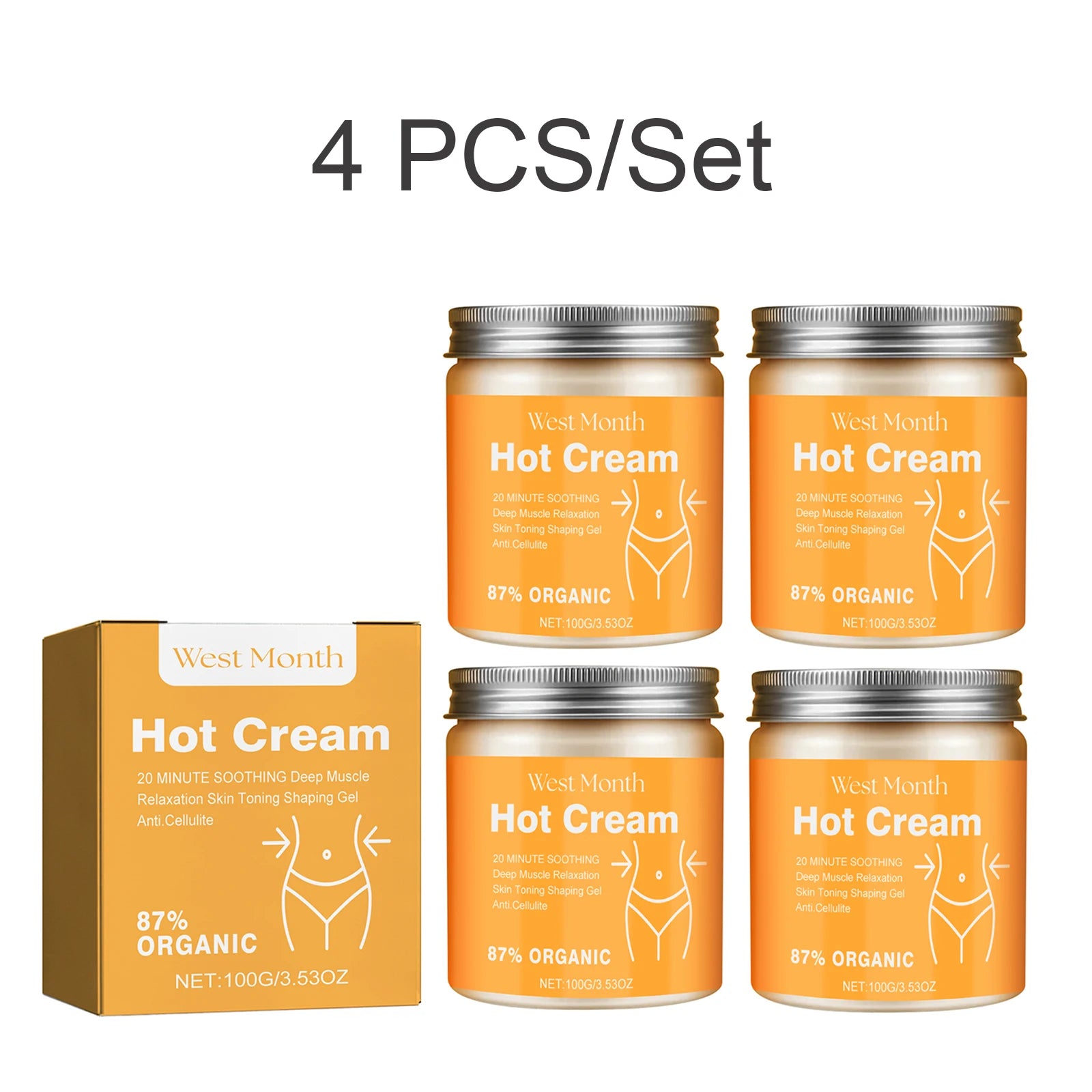 West Month Firming Body Cream Tightens Skin Boosts Elasticity Lightens Fine Lines Hydrates and Moisturizes Brightens Skin Tone