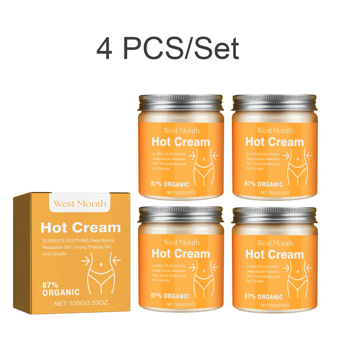 West Month Firming Body Cream Tightens Skin Boosts Elasticity Lightens Fine Lines Hydrates and Moisturizes Brightens Skin Tone