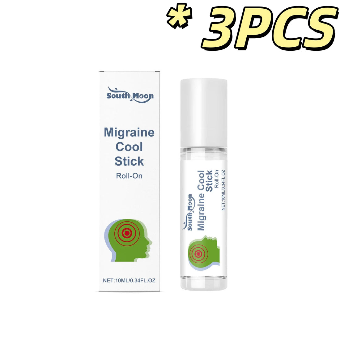 South Moon Migraine Relief Stick Cool Soothing Relieve Headache Reduce Stress Caring Physical Health Portable Body Alleviate Gel