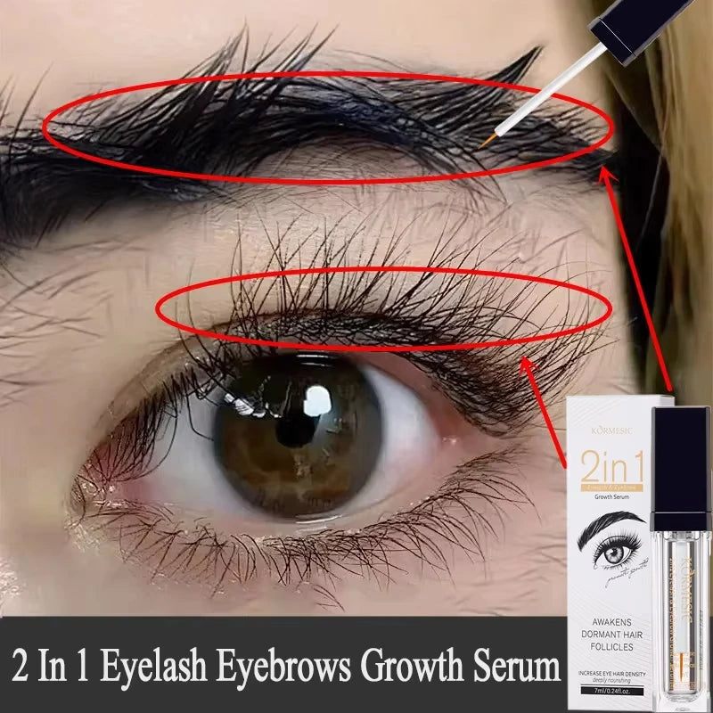 2 in 1 Eyebrow and Eyelash Growth Serum 7 Days Natural Eyelash Enhancer Longer Thicker Lengthening Curling Eyelashes Makeup*2026