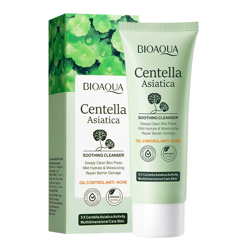 BIOAQUA Centella Asiatica Facial Cleanser Moisturizing Oil Control Face Cleansing Face Wash Foam Facial Cleanser Skin Care Halalzen