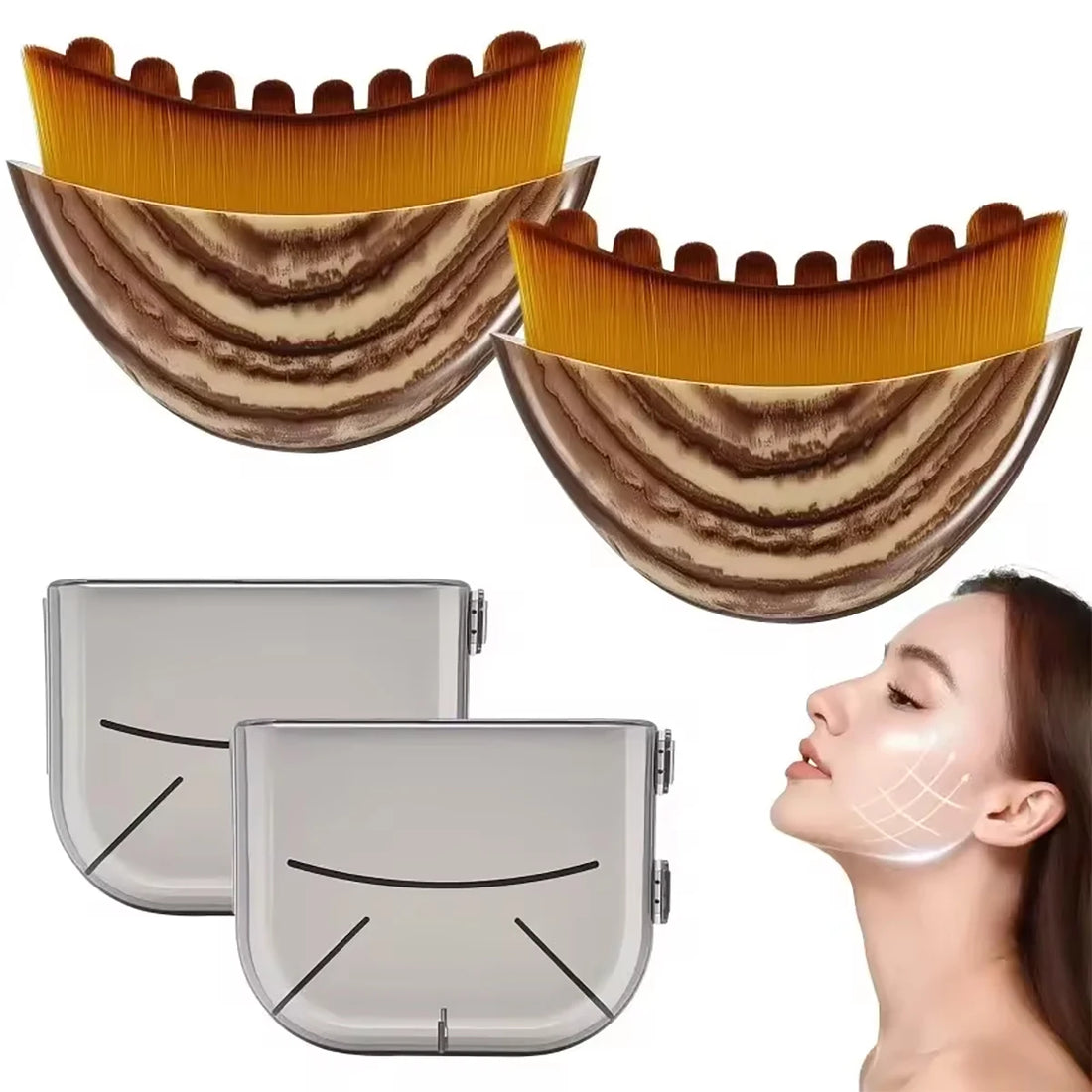 Lymph Contour Facial Brush, Lymphatic Drainage Massager, Ergonomically Designed to Accurately Fit the Skin