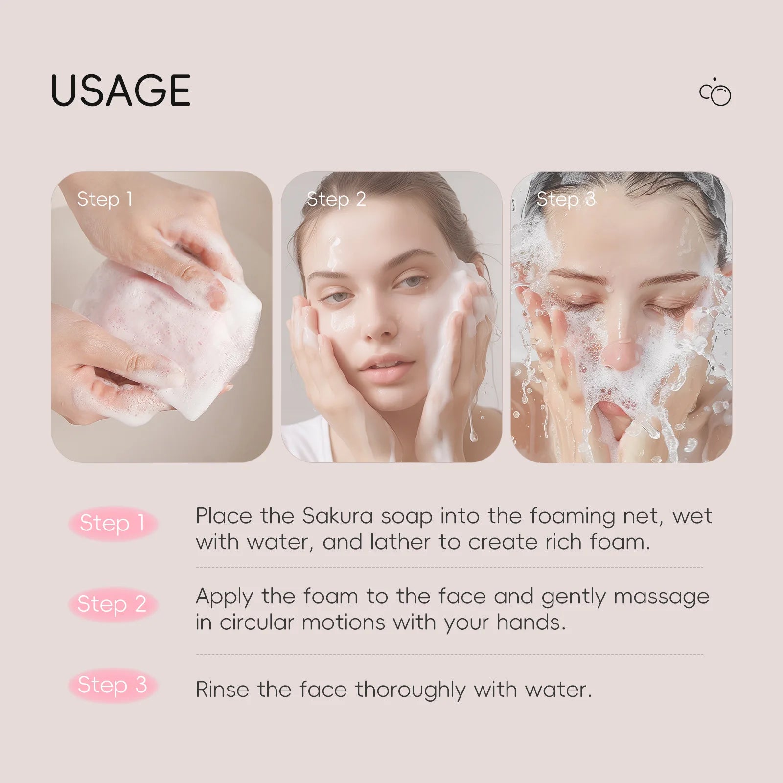 LAIKOU Sakura Facial Soap Face Wash Foam Facial Cleanser Moisturizing Whole Body Bathing Handmade Soap