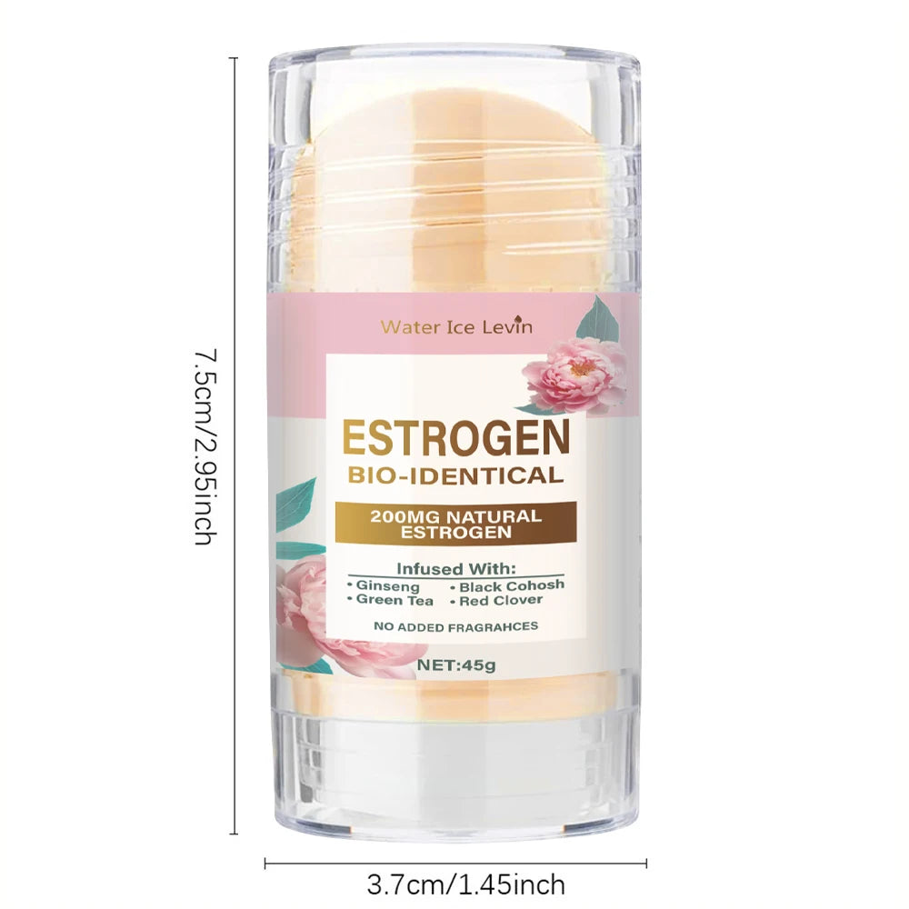 Natural Estrogen Cream Stick, Glycerin, Ginseng Root, Tea Tree Leaf Extract, Calming, Gentle Body Care Cream, Alcohol-Free, Suitable for All Skin Types, Natural Skin Care