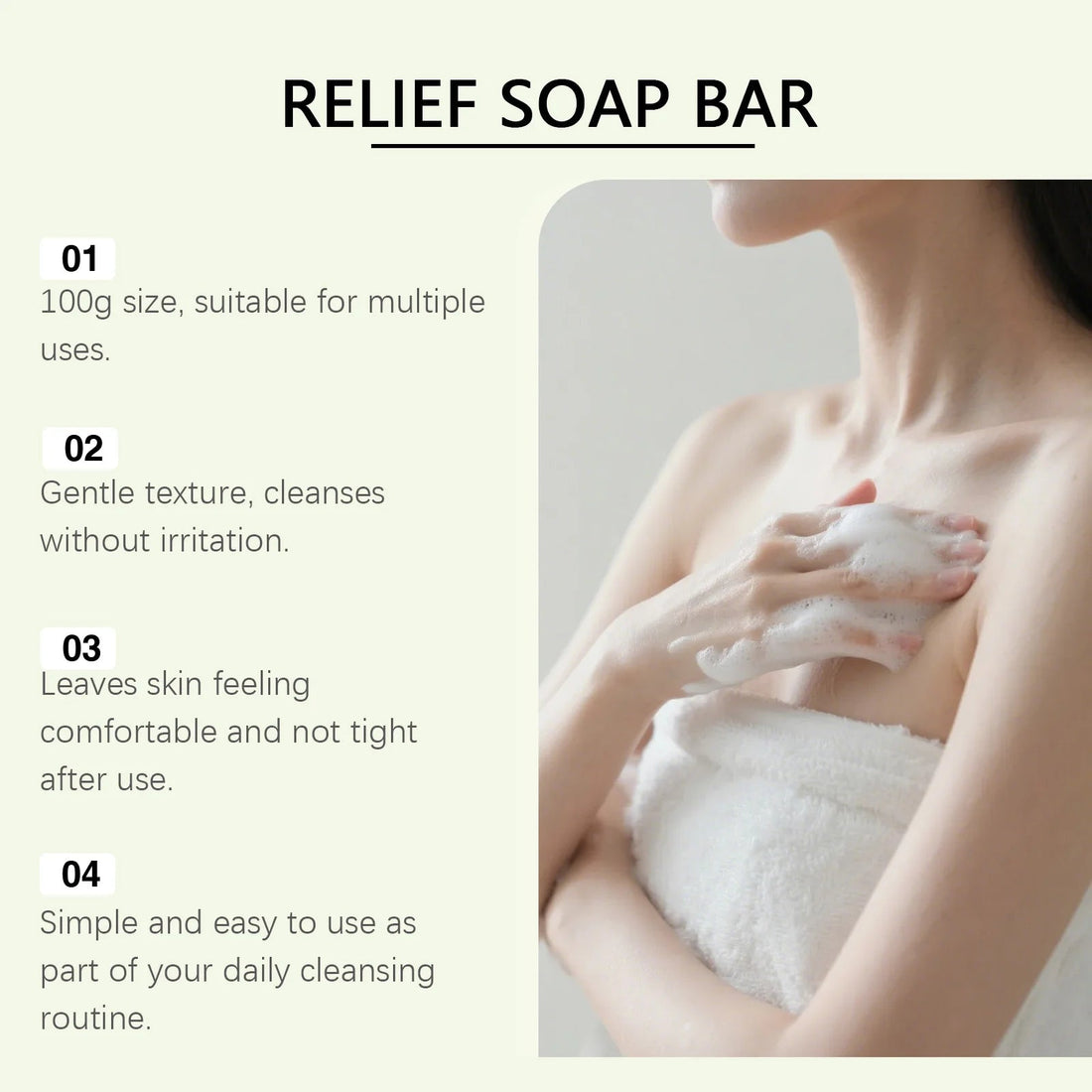 Gentle Moisturizing Body Soap - Mild Cleansing Bar for Long-Lasting Daily Hydration, Soothing Non-Tightening Skin Care Halalzen