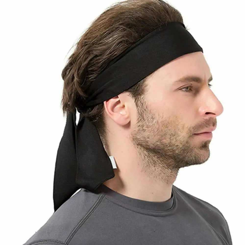 Men Women Sports Head Tie Headband Stretch Yoga Gym Hair Wrap Athletic Sweatband Elastic Gym Yoga Hairband Tennis Headwear