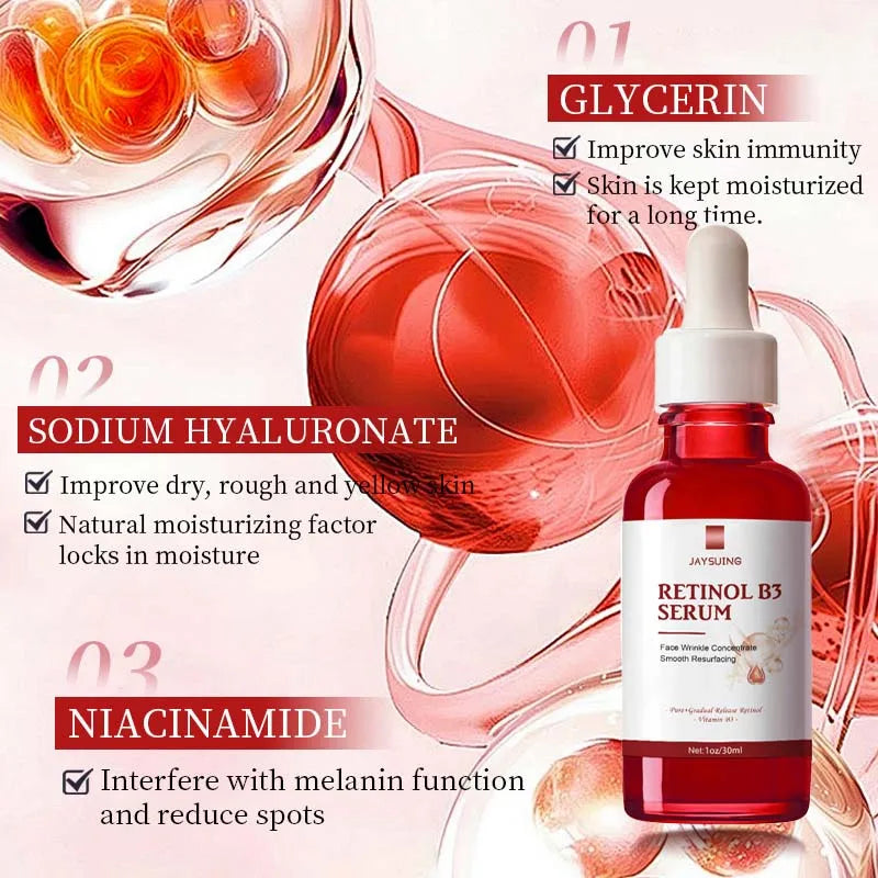 Anti Wrinkke Retinol B3 Face Essence Moisturizing Fade Fine Line Lifting Firming Repair Smooth Nourish Tighten Brighten Serum