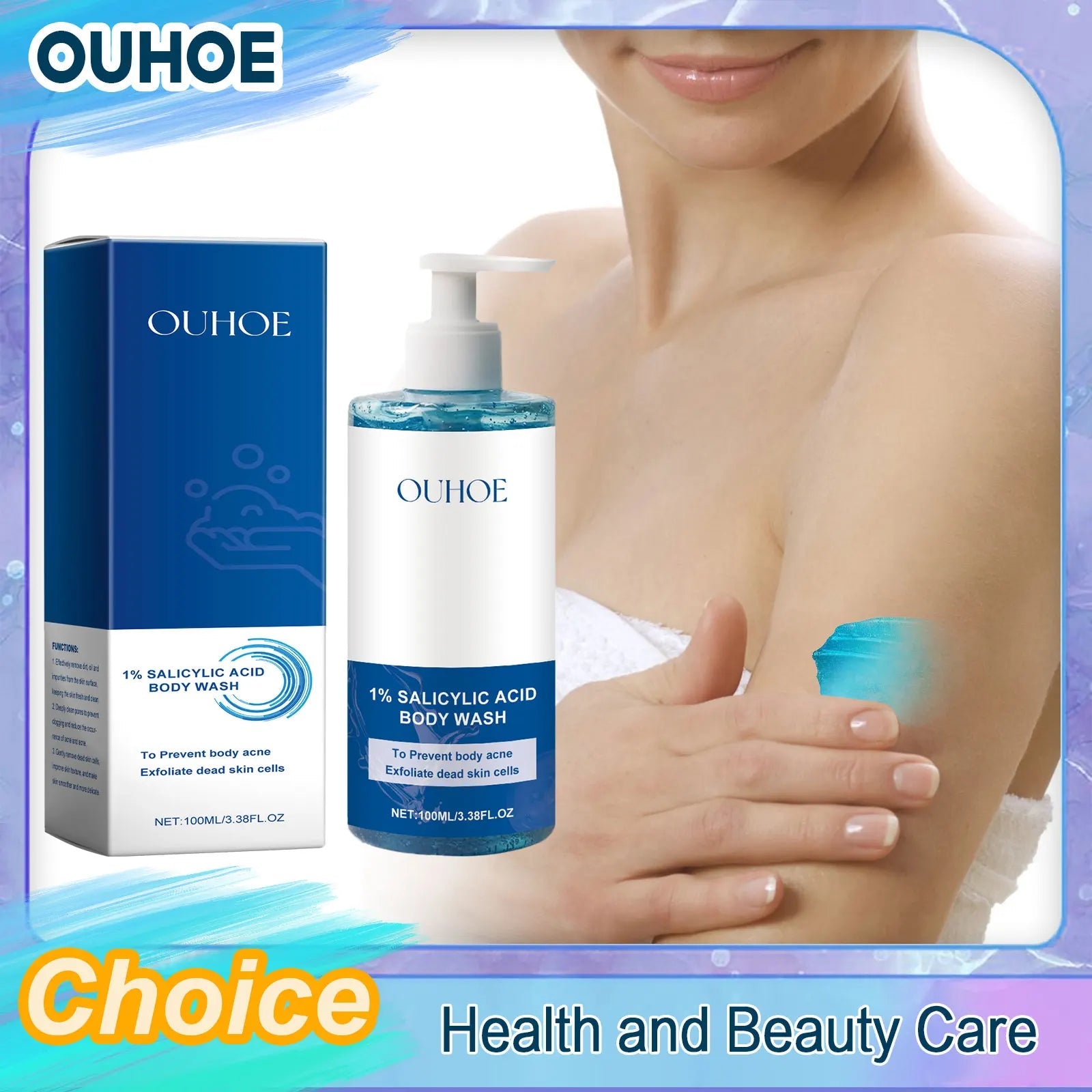 Salicylic Acid Body Wash Deep Cleaning Acne Brightening Exfoliator Nourish Shrink Pores Bath Shower Gel Repair Chicken Skin Care Halalzen