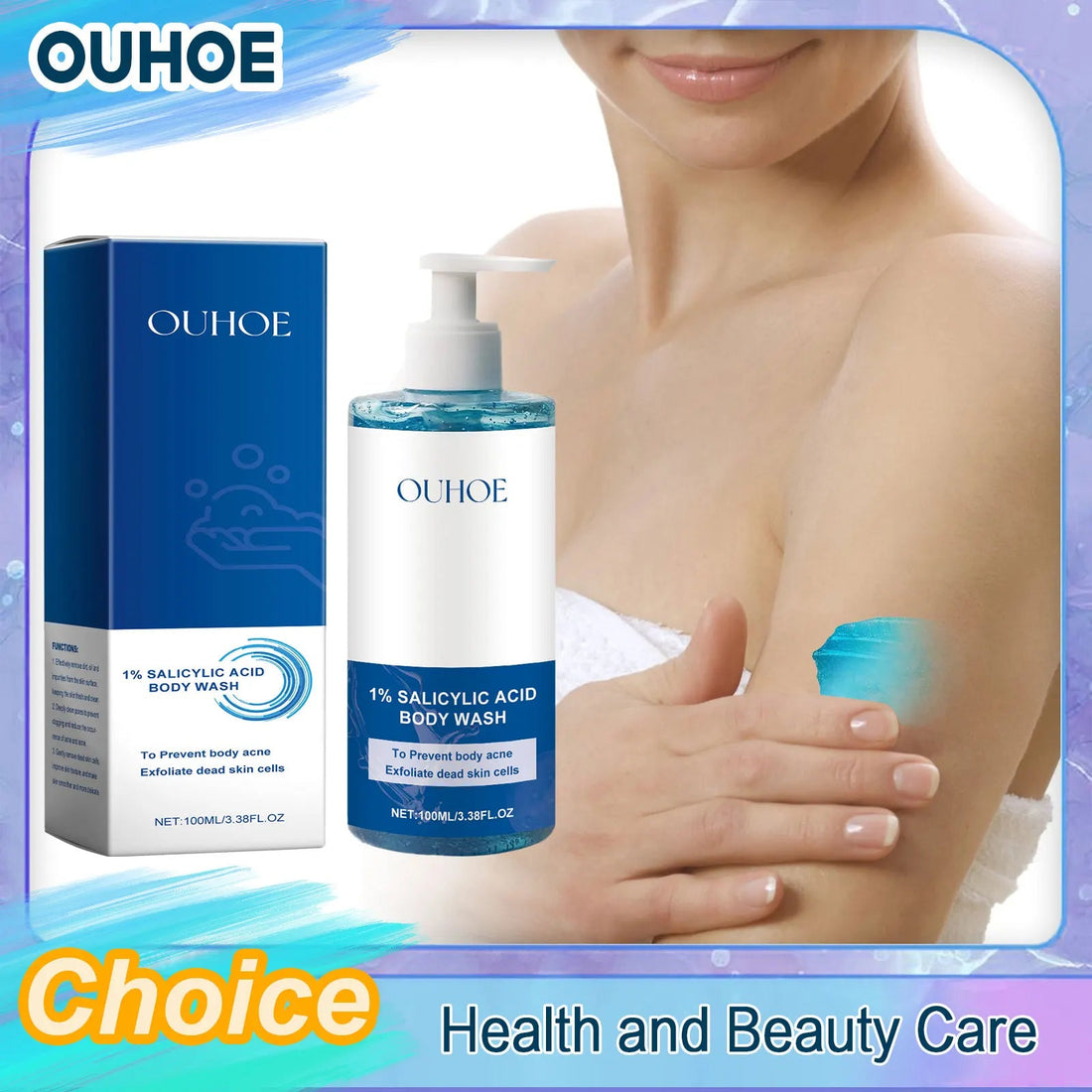 Salicylic Acid Body Wash Deep Cleaning Acne Brightening Exfoliator Nourish Shrink Pores Bath Shower Gel Repair Chicken Skin Care Halalzen