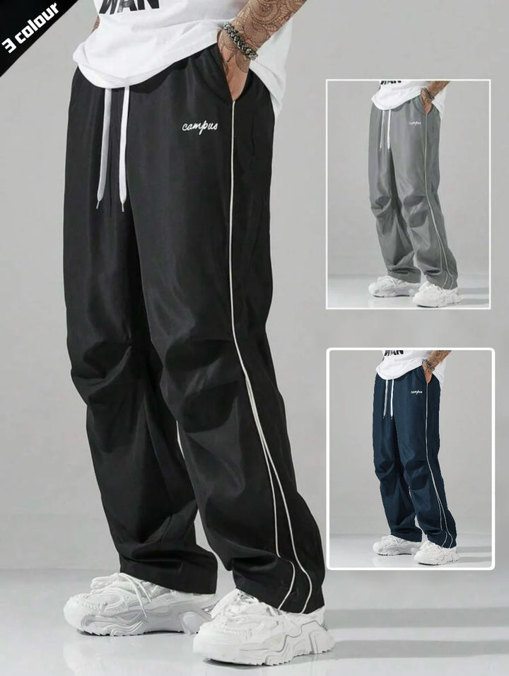 Men's Striped Three - Color Casual Pants with Pockets, Suitable for Sports, Fitness and Jogging