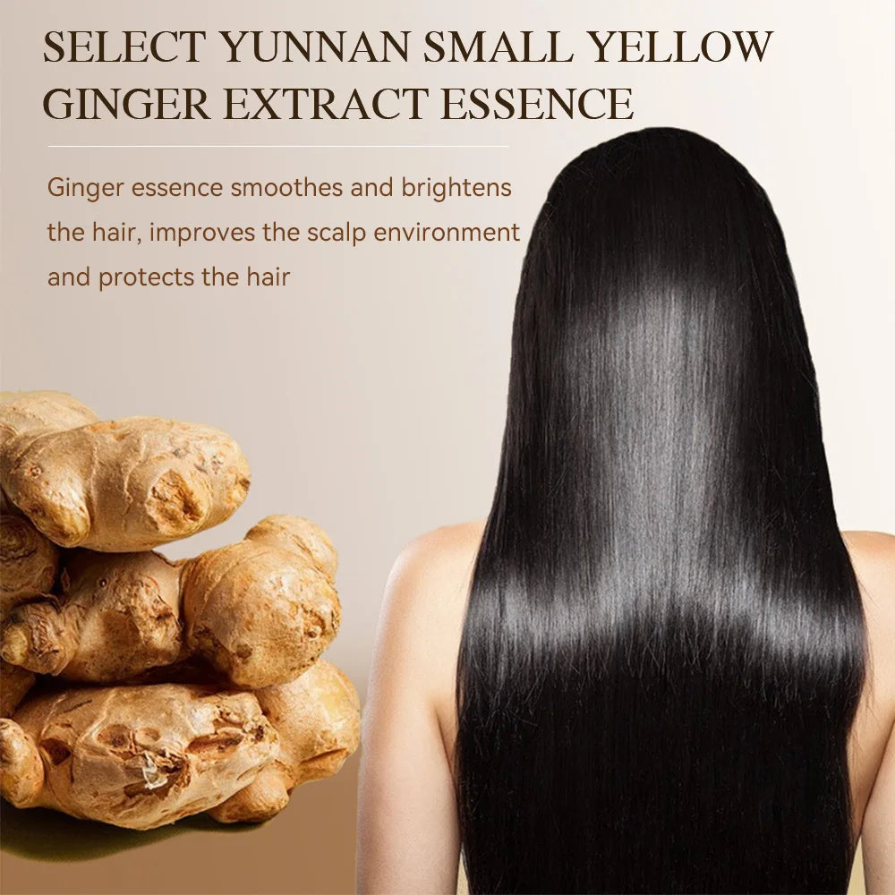 Ginger Hair Growth Essential Oil Shampoo Natural Anti Hair Loss Hair Care Prevent Hair Dry Frizzy Damaged Repair Care Hair Oil