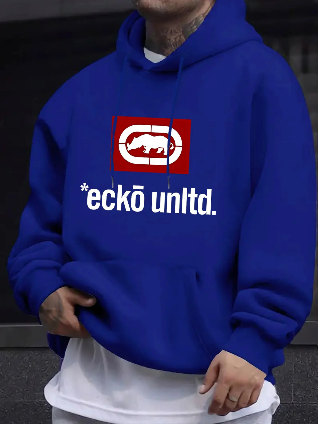 Men'S Hoodie with "Ecko Unlimited" Graphic - Casual Pullover Sweatshirt, Long Sleeve, Regular Fit Fall/Winter Casual Wear Hoodie