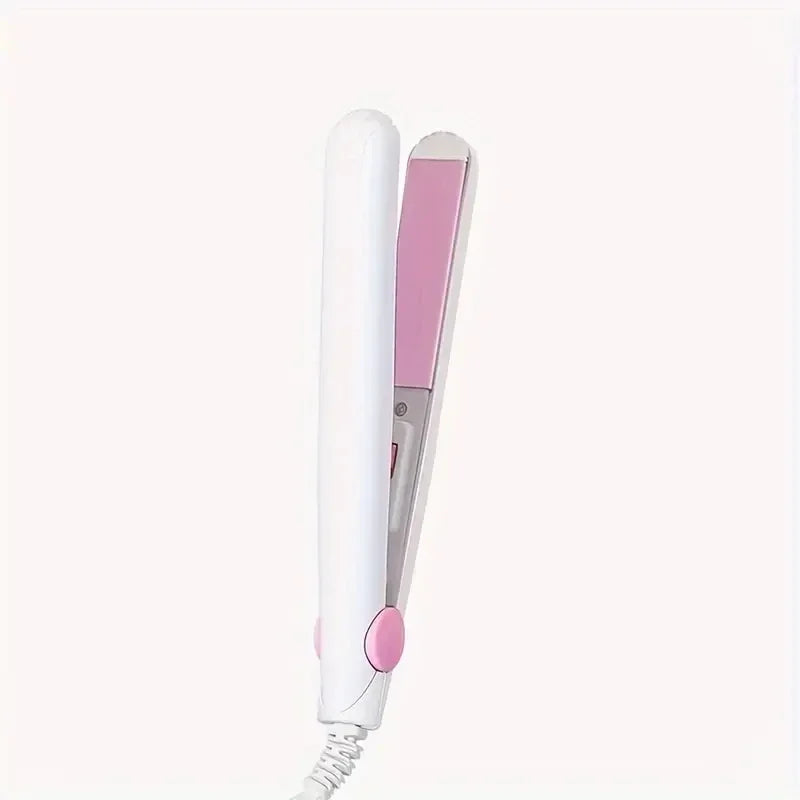 Europlug Mini Quick-Heating Hair Straightener—Multi-color plywood，Dual-use for straight and curly hair，Can be styled as bangs Halalzen