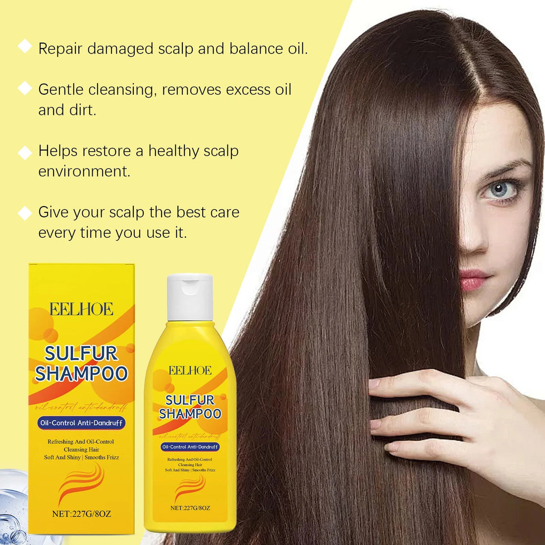 Sulfur Shampoo Shower Gel Set Deep Cleaning Scalp Remove Dandruff Nourishing Oil Control Moisturizing Dry Skin Smooth Body Wash Halalzen