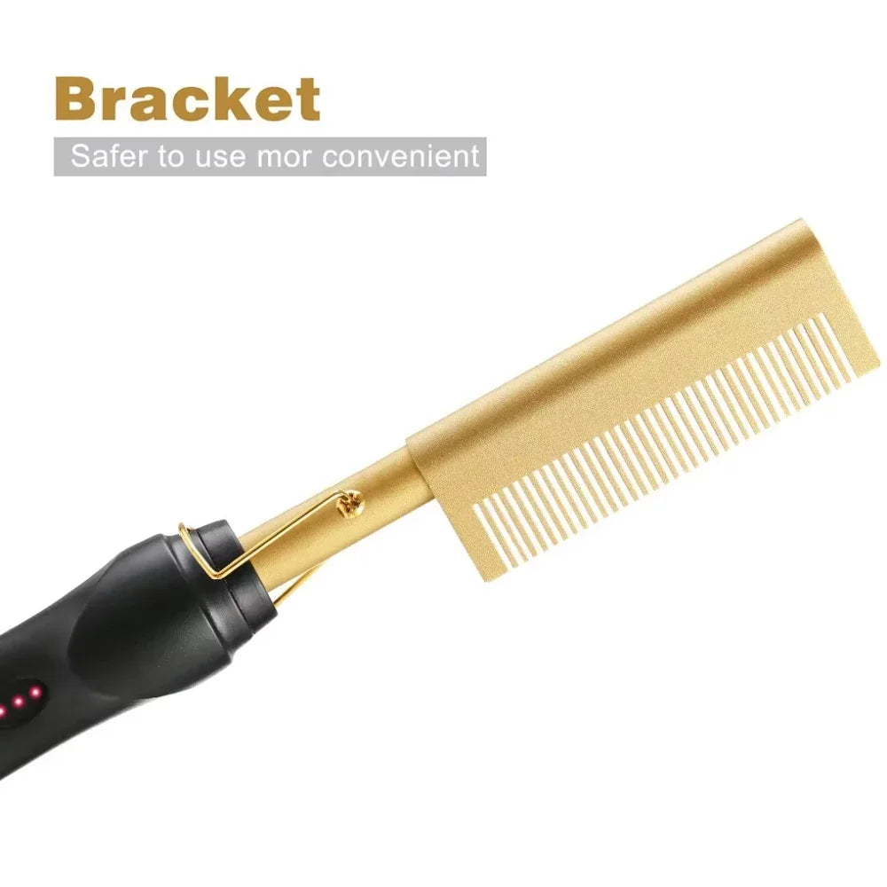 Hot Comb Hair Straightener Brush Hot Comb Pressing Electric Heat Electric Hair Brushes Styling Tools Cepillo Alisador De Cabello Halalzen