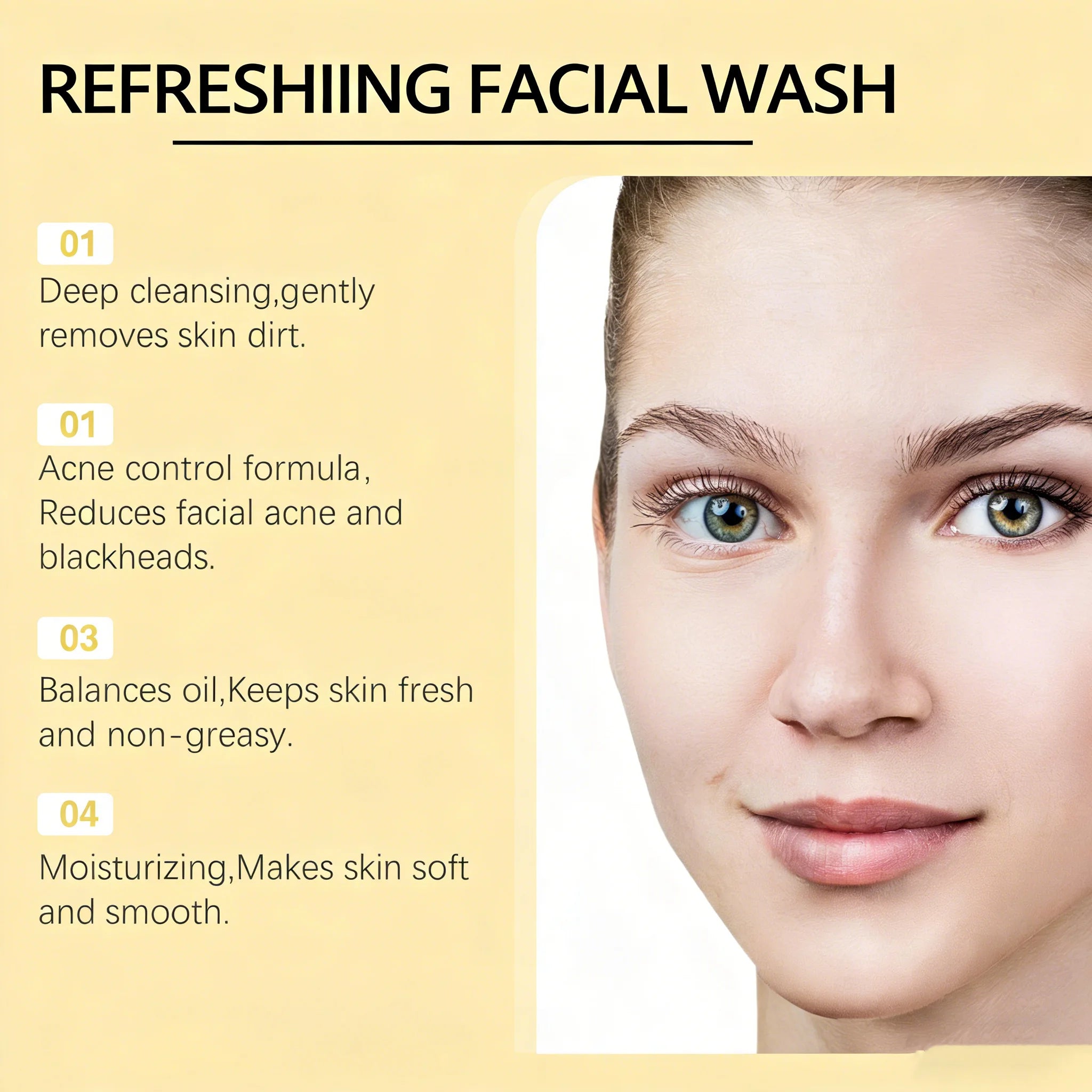 Honey Facial  Foaming Cleanser Gentle Oil Control Reduce Acne Blackhead Purify Pore Soothing Relieve Redness Hydrating Face Wash Halalzen