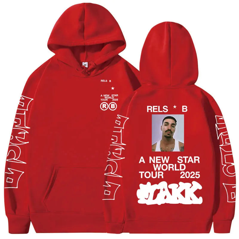 Rapper  Rels B A New Star World Tour 2025 Hoodies Men Women Clothing Fashion Hip Hop Sweatshirts Oversized Long Sleeve Pullovers