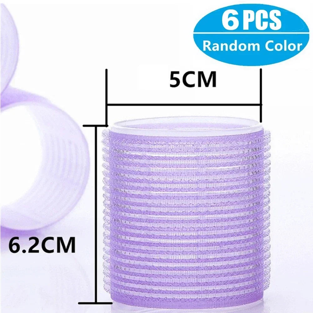 Self-Grip Hair Rollers Heatless Hair Curlers No Heat Hair Bang Volume Self-adhesive Hook &amp Loop DIY Styling Tool Random Color