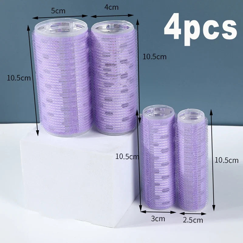 Self-adhesive Curling Tube Natural Stuckless Salon Hairdressing Curlers for Girl Beauty Styling Tool Pink Black Hair Roller Bang