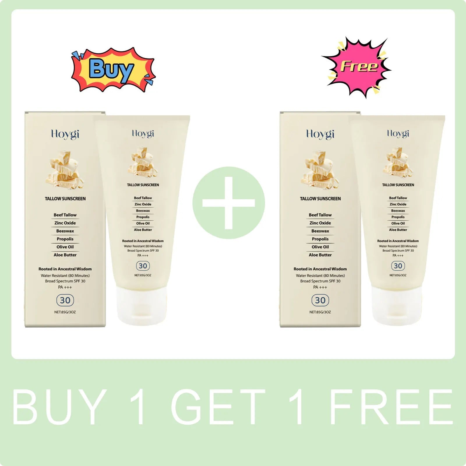 Tallow Brightening Sunscreen Spf30+ Anti Sunburn UV Long-Lasting Sun Protection Waterproof Moisturizing Face Sunscreen Product Halalzen