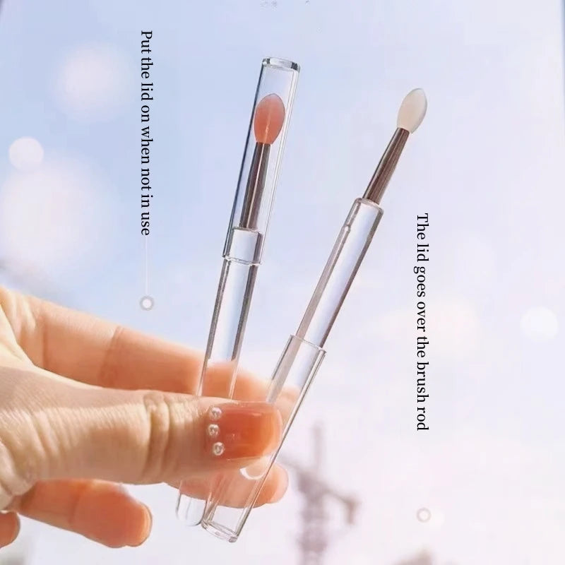 Silicone Lip Brush With Lid Mini Professional Portable Lip Mask Brush Lipstick Eyeshadow Brush Smudged Lipstick Brush