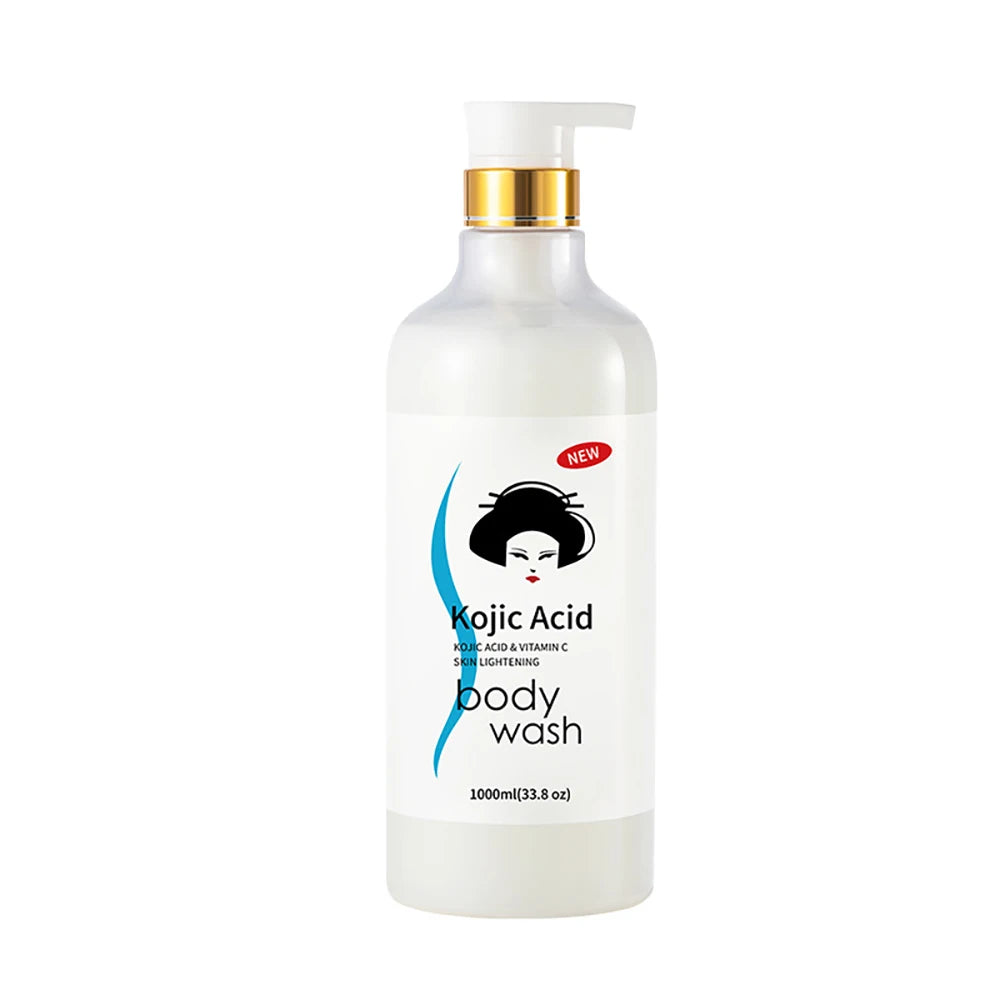 1000ml Kojic Acid Shower Gel Deep Cleansing Brighten Skin Body Wash Skin Whitening Exfoliator Body Care Moisturizing Skincare