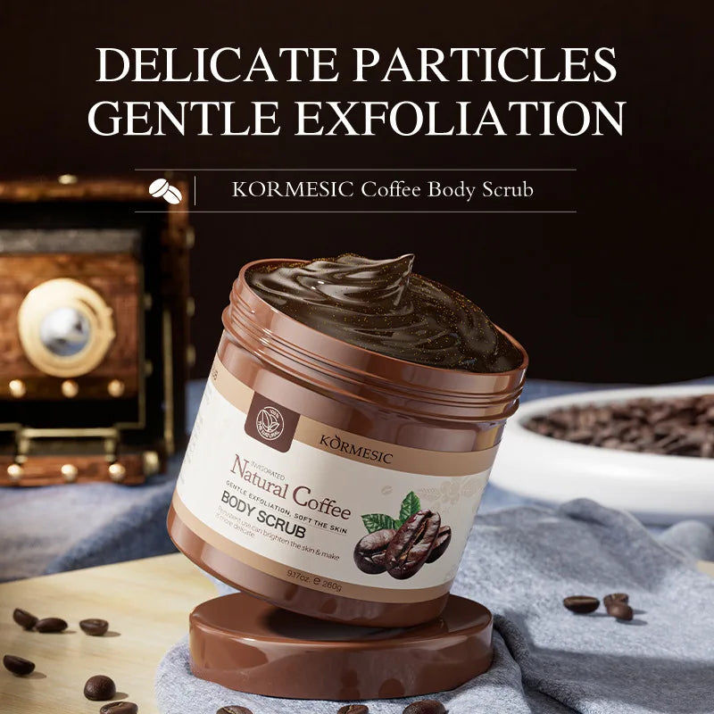 260g Coffee Body Scrub, Deeply Cleanses the Body, Exfoliates Dead Skin Cells, and Brightens Skin Tone