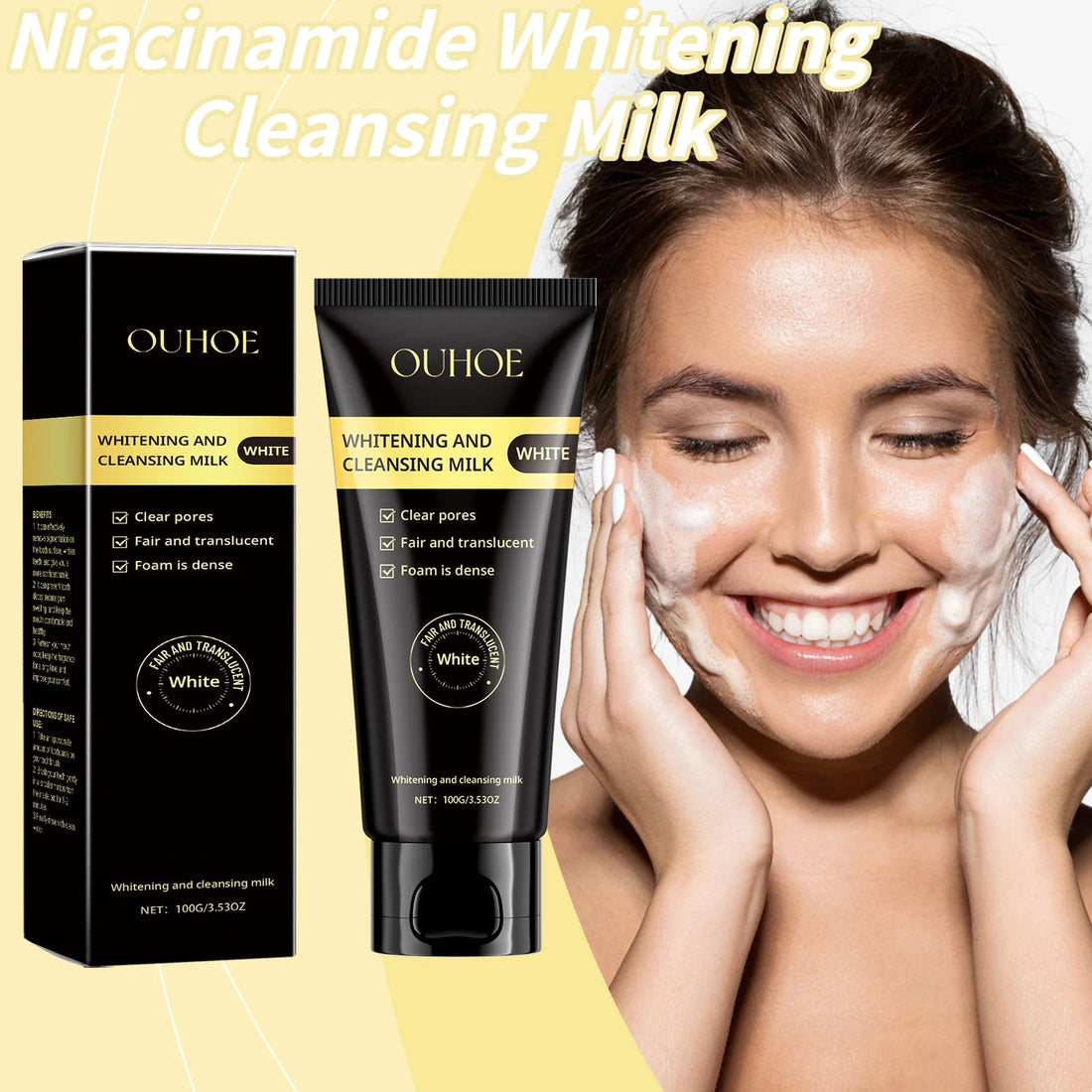 Niacinamide Whitening Cleanser For Deep Cleansing Moisturizing & Non Tightening Face Hydrating Whitening & Moisturizing Cleanser Halalzen