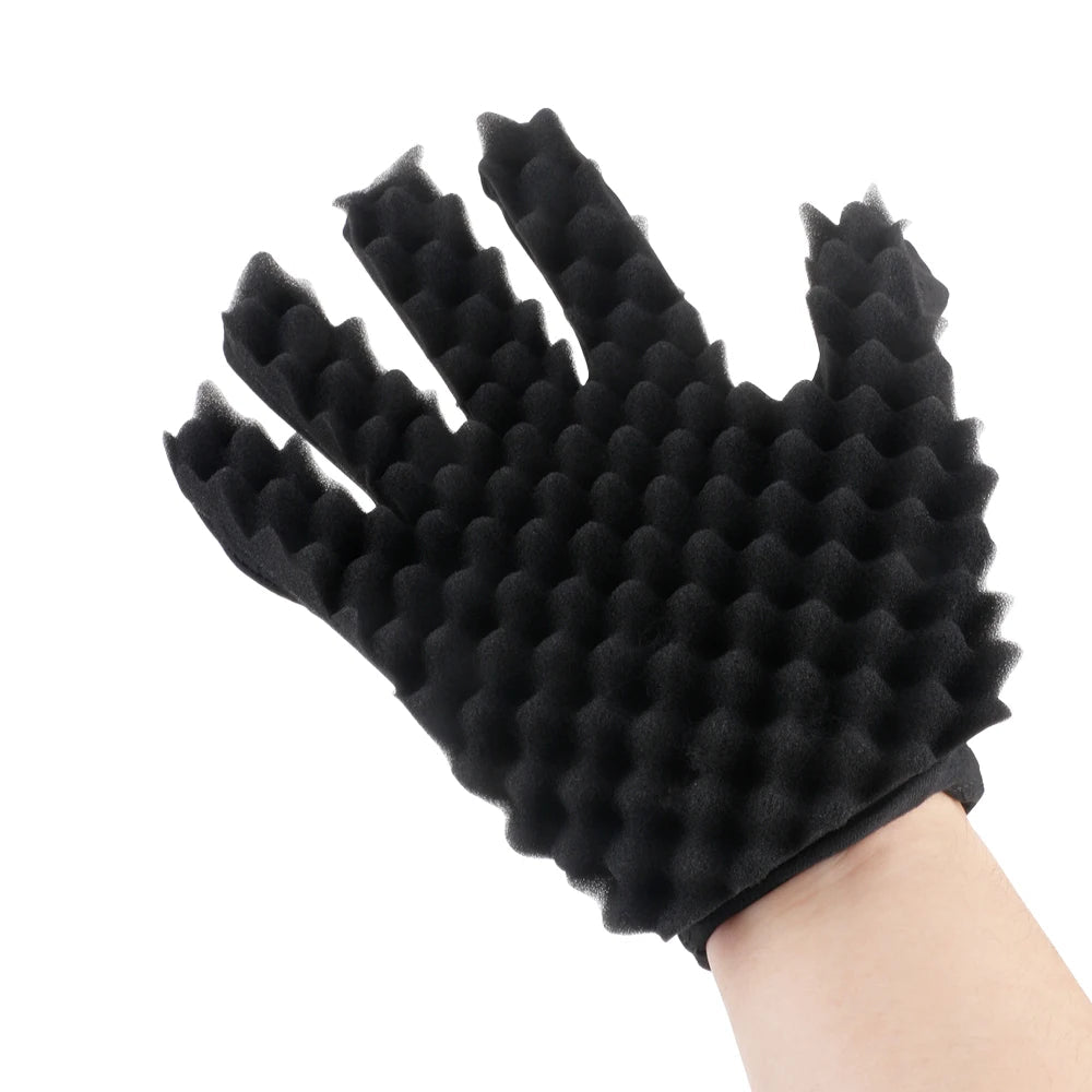 Afro Curly Hair Sponge Brush Twist Hair Comb Glove Set Barbershop Curling Net Comb Salon Hairdressers Wave Hair Style Tools Halalzen