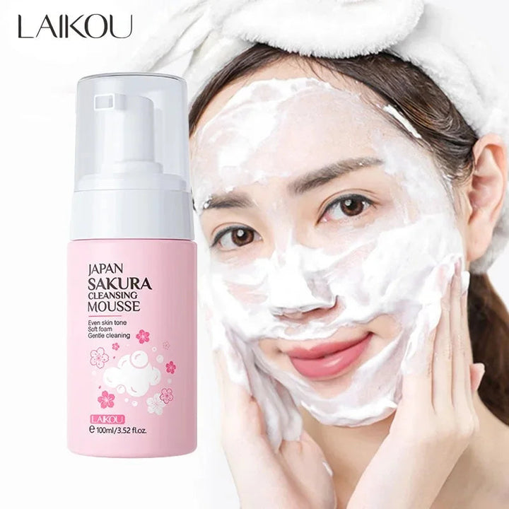 LAIKOU Cherry Blossom Women Facial Cleanser  Face Korean Skin Care Products Original Products 100ml Halalzen