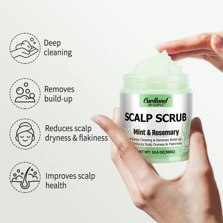 Scalp Scrub Mint & Rosemary Deep Clean Removes Build-up Moisturize Cool Soothe Hair Scalp or Exfoliating Scrub Silicone Massager HALALZEN