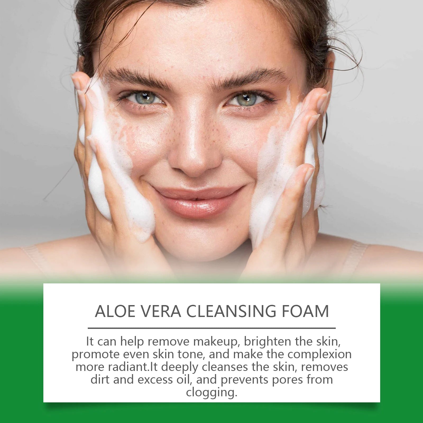 Aloe Cleansing Foam Gently Cleanses The Face Deeply Hydrates Pores Controls Oil Moisturizes And Is Comfortable Without Tightness Halalzen