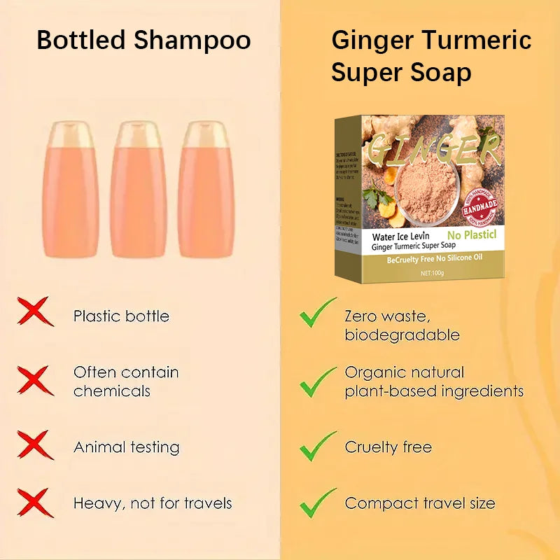 Turmeric Super Soap Shampoo Cold Process Soap Shampoo Shampoo Bar Pure Plant Shampoo Shampoo Hair Treatment Halalzen
