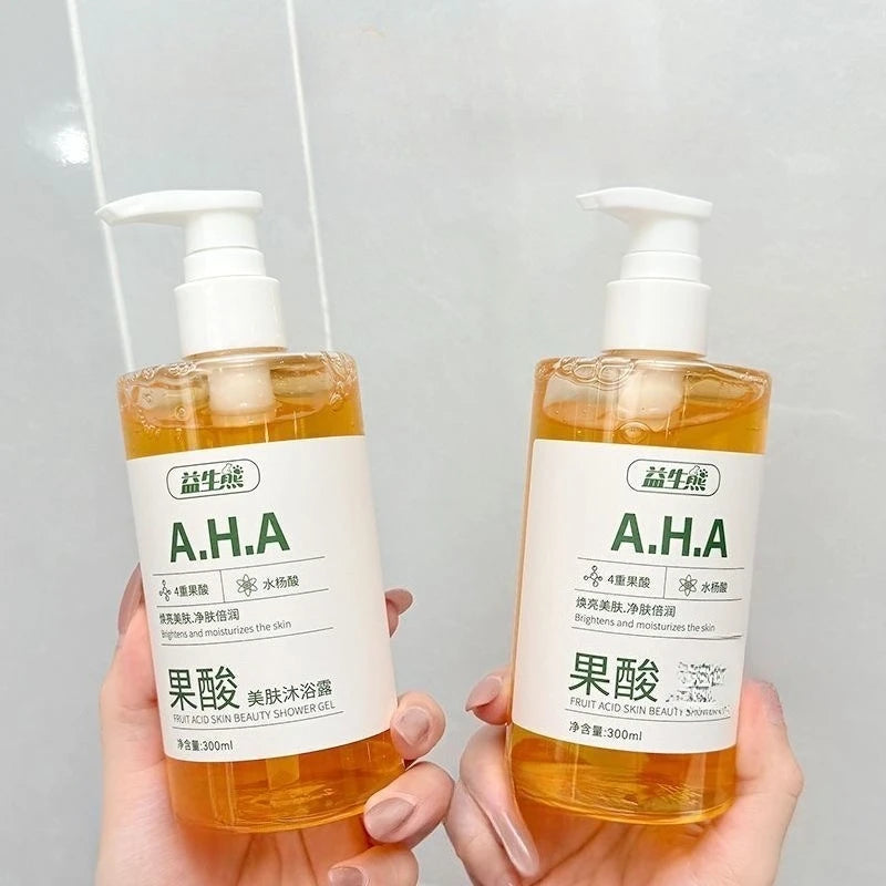 AHA Fruit Acid Salicylic Acid Body Wash Brightens and Moisturizes The Skin, Eliminates Back Acne Relieves Dullness Shower Gel Halalzen